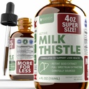 Rejuvica Health Active Milk Thistle 4oz XL Super Size - Advanced Milk Thistle Seed Liquid Extract Drops - May Support The Máj - Vegan Sugar Free Non GMO Tinktúra
