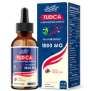 TUDCA Máj támogatás cseppek 1800mg - Erőteljes májpótlás Bile Salts, NAC, Schisandra és Gyermekláncfű, Máj Detox és javítása - Fast- Absorbing, Sugar- mentes, Alkoholmentes - 2 Fl.Oz