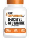 BulkSupplementals.com N- Acetyl L- Glutamin kapszula - Glutamin kiegészítés, Amino Acids kiegészítés - Gluten mentes, 1 Kapszula / Serving (750mg), 360 Count (1-es csomag)
