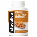 STAY ALIVE Boswellia Serrata Extract Capsules 1000mg AKBA-val és 65% boszwellic acid-mal, 12: 1 Resin Extract Powder, 120 Count for 2- month Supply, Non-GMO and Gluten- Free Boswellia Supplement