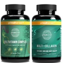 Primal Harvest Multivitamin & Collagen kiegészítők nők és férfiak részére Multivitamin kapszula és Collagen Peptides Pills Bundle
