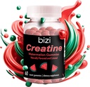 Bizi Creatine Wassermelone Gummi für Männer & Frauen, Kreatin Monohydrate Gummi, Wassermelone Flavor Creatine Gummy, Workout, Muskelwachstum, & Recovery Supplement, Vegan & Gluten Frei (60 ct)