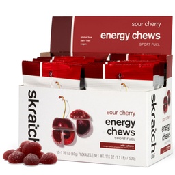 Skratch Labs Energy Chews - 124; koffein Gummees for Running, Cycling, and Sports Performance - 124; Gel Alternative - 124; Sour Cherry (10 Pack) - 124; Gluten Free, Vegan