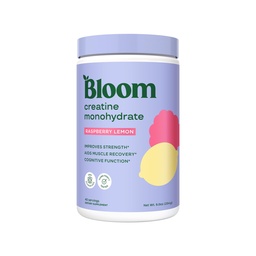 Bloom Táplálkozás Kreatin Monohidrát Por, 5 g Mikronizált Kreatin per szerving, Támogatja az izmok helyreállítását, Erő, Tartósítás, Pre vagy Post Workout, Gluten Free, Nem GMO, Málna Lemon, 40 SVG, 9 oz