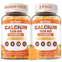 Kalcium 1200 mg D3-vitamin Gummies - kalcium + kurkuma kiegészítés nők és férfiak számára K2-B12-vitamin - Support Bone & Muscle - Sugar Free - Vegan (120 gróf)