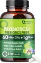 Probiotikumok nők és férfiak emésztési egészség prebiotikus fiber - Fiber kiegészítés 60 milliárd probiotikum a regularitás & Gut Cleanse - Támogatja alkalmi székrekedés - 120 Veggie kapszula
