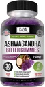 Kaya Naturals Ashwagandha Bitter Gumies - Natural Stress Relief, Boost Energy & Mental Clarity, Non-GMO, Gluten- Free, Chewable Gumies - 30 Count