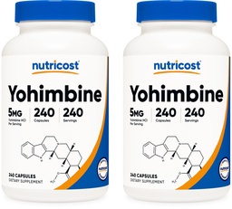 Nutricost Yohimbine HCl 5mg, 240 kapszula (2 üveg) - Extra Erő - Gluten Free & Non- GMO