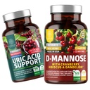 Number 1 Nutrition N1N Premium D- Mannose with Cranberry & Hibiscus [1350mg], 120 kapszula, és Uric Acid Support with 14 Potent Herbs, 60 kapszula, 2 Pack Bundle