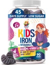SUNNY Sam Iron Gumies gyerekeknek & Teens - 10mg vas Vitaminok C-vitaminnal - alacsony cukortartalmú rágógumi kiegészítés az immunrendszer támogatására, támogatja a vörösvérsejt termelés gyermekek és tinédzser lányok