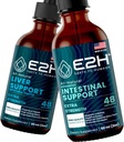 E2H: Máj-támogatási kiegészítés és Advanced Interestinal Support - 124; Vegán, Non-GMO - 2 Fl Oz Each (4 Fl Oz Total) - Bundle