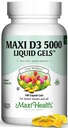 Maxi Health D3 5000 folyékony gél - természetes D3-vitamin - tápanyag kiegészítés - 180 kapszula - Kosher