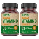 DEVA D3-vitamin 5000 NE, Sunshine Supplement, 125 µg Vegan D3, 90- Count Bottle (2-es csomag)