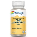 Solaray Cink Asporotate 15 mg Chelated Complex 124; Immun & Endokrin támogatás, Cell & Skin Health Formula, 100 VegCaps