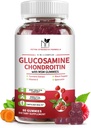 Glukozamin Chondroitin Gumies Triple Strength (1000 mg Glucosamin, 750mg Chondroitin) MSM, Turmeric, Quercetin, E-vitamin, Joint Support Supplement, Antioxidant 60 Gumies Málna Flavor