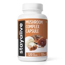 STAY ALIVE Pilz Complex 1000mg, 6-in-1 Pilz-Ergänzung w/Lions Mane, Reishi, Chaga, Cordyceps, Maitake und Türkei Tail Extract Powder, 120 Vegan Pillen, Non-GMO & Gluten Kostenlose Kräuterkapseln