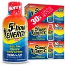 5- órás ENERGY shots Regular Strength, Berry Flavor, 30 Count, 1.93 Fl Oz, Sugar Free, Nulla kalória, Amino Acides és Essential B Vitamins, Diétás kiegészítés, Feel Alert and Energized, 200 mg koffein