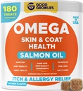 Omega 3 Halolaj kutyáknak (180 Ct) - Skin & Coat Chews - Dry & Itchy Skin Relief + Allergia Support - Shiny Coats - EPA & DHA Fatty acids - Natural Salmon Oil Chews Promotes Heart, Hip & Joint Support