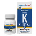 Superior Source Advanced Triple K - Bone Health & Strength Support Supplement - Immunity Support Formula with Vitamins K1 & K2 - Vitaminok Kalcium-abszorpció - 30 Instant oldódó tabletta