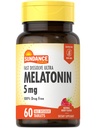 Sundance Melatonin 5mg Fast Resolution Tablets - 124; 60 Count - 124; Natural Berry Flavor - 124; Vegetáriánus, Non - GMO és Gluten - mentes