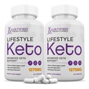 Indokolt laboratóriumok (2 Pack Lifestyle Keto Pills 1275MG New & Javított Formula tartalmaz Apple Cider Vinegar Extra Virgin Olive Oil Powder Green Tea Level 120 kapszula