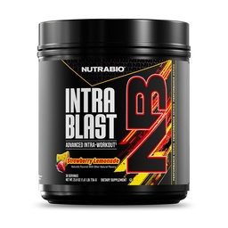 NutraBio Intra Blast Bcaa Powder Amino Acid Supplement, Electrolyte & Hydration Blend, Intra, Pre Workout & Muscle Recovery, 20g Eaa Amino Acids Powder, 5g Glutamine- Strawberry Lemonade, 30 Serving