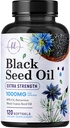 Black Seed Oil Softgels 1000mg - Premium Nigella Sativa Blackseed, Pure Natural Black Cumin Seed Oil & Antioxidant for Skin & Immune Support - Non GMO, palackozott USA Supplement - 120 Softgels