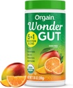 Orgain Organic Wonder Gut Fiber Supplement Powder, 5 in 1 Blend with 1 Billion Probiotics, Greens, C-vitamin, Adaptogens for Gut Health and Immune Support, Non-GMO, Orange Mango, 7.05 oz