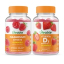 Életképes magnézium + D-vitamin 5000 NE, gumicukor bundle - nagy ízű, vitamin kiegészítés, glutén mentes, GMO mentes, rágógumi