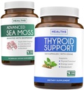 Thyroid Support & Sea Moss - Sea Moss Thyroid Care Pack - Thyroid Support with Jodine (120 Caps) & Irish Sea Moss Capsules - Raw Vegan Supplement with BioPerine (Non-GMO & Organic)