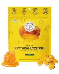 Mézes köhögés cseppek - Immuntámogatás D-vitaminnal, cinkkel és propolisszal - Beeager 's Naturals - Throat Soothing Lozenges, 14 Ct
