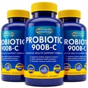 Táplálkozás Essentials Probiotics Nők és férfiak természetes laktáz enzim és prebiotikus fiber emésztőszervi egészség - 80százalék + erősebb kiegészítése Gut egészségügyi támogatás - 3 Számol 60 tabletta