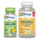 SOLARAY C-vitamin 1000mg és Mullein Leaf Wellness Bundle - Időkiadás C-vitamin kiegészítés és Mullein kapszula, Hagyományosan használt wellness támogatás - Vegan, 60- napos garancia, 275 / 100 VegCaps