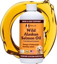 Natural Dog Company Wild Alaskan Salmon Oil Formule with Omega 3, Fish Oil for Dogs Supplement, Skin & Coat Dog Oil, Itchy Relief, Immune Support for Joints & Heart, Food Topper, 8 oz.