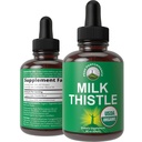 USDA Organic Milk Thistle kivonat vegán folyékony cseppek. Máj méregtelenítő gyógynövény kiegészítés. Zéró cukor, remek emésztésre és tisztításra. Tiszta organikus tejköpeny tinktúrás kiegészítők nők és férfiak számára