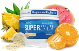 Nello Supercalm Powdered Drink Mix, Tropical Tangerine, L Theanine, Ksm- 66 Ashwagandha, Magnézium Glycinate, D-vitamin 3, kiegészítők relaxációs & Fókusz, Természetes, No Sugar, Nem GMO, 30 Srvg