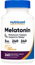 Nutricost Melatonin 5mg, 240 gyors oldódó tabletta (vegyes Berry Flavor) - Non-GMO, glutén mentes