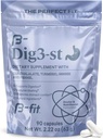 B- FIT emésztéses gyógynövény kiegészítés - Ginger Root, Turmeric, Édeskömény és Cuachalalate - 60 kapszula - 100% Természetes Formula az egyszerű emésztésre és gyomorra - Használat az étkezések előtt