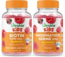 Életképes Biotin Kids + Foszfatidilszerin (PS) Kids, Gummees Bundle - Nagy ízű, vitamin kiegészítés, glutén mentes, GMO mentes, rágható gumi