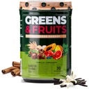Nutrology Greens & Fruits Powder-Naturally Sourced Superfood, Beet Powder, Mushroom Blend, Probiotics, Verdauungsenzyme, Fiber, Antioxidantien, Immununterstützung, Glutenfrei - Vanilla Cinnamon