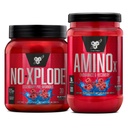 BSN Workout Bundle of NO XPLODE Pre Workout Powder Blue Raz, 30 Servings AMINO X Izom Recovery intra Workout Support, koffein Free Blue Raz, 30 Servings