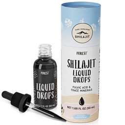 Tiszta Himalájai Shilajit ® Folyékony cseppek - A Shilajit legtisztább formája, 99,9% -os abszorpció az immuntámogatásra, energia-boost, anti-aging - Natural Trace Minerals & Fulvic Acid (50ml)