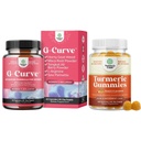G- Curve Butt és melljavító tabletták kötege - Herbal Enhancer May Support Body Scumpting Curves és Turmeric Gumies felnőtteknek Peach Flavor - Extra Strength Joint Support Gumies