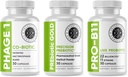 Intestinal Fortitude Gut Health Supplement Bundle - Prebiotic Gold, PRO- B11, Phage 1 - w / Gold Kiwifruit Pectin, SCFA, és 22 milliárd CFU Microbiome Support, Gluten, Soy, & Dairy- Free Capsules