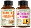 Kurkuma kiegészítés és Ginger Root Joint Support Support & Teljes multivitamin nőknek