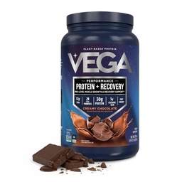 Vega Sport Vegan Protein Powder + Recovery - 30g Növényalapú fehérje per serving, csokoládé, 19 Servings, 5g BCAA, probiotikumok, NSF Certified, Shakes & Smoothie, 1.8 £(csomagolás május Vary)