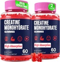 Kreatin-monohidrát gumik a nők és férfiak, Taurine & B6, rágóképes Creatina pre-edzés gumikat Max Erő & Izom növekedés, Energia, Endurance, Kreatin a férfiak és nők - 2 palackok