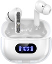 Vezeték nélküli fülhallgató P1 PRO, fülhallgató Vezeték nélküli Bluetooth fejhallgató Clear Call Mics fül Buds, Kényelmes Fit, IPX7 Vízálló hosszú akkumulátor élet, 30H Playtime for Sports Workout