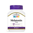 21. Century Melatonin 3 mg Gentle Strength Tablets, 90 Count, Alvástámogatás felnőtteknek, Promotes Relaxation & Restful Sleep, Non-Habit Forming, Gluten- Free, Non-GMO
