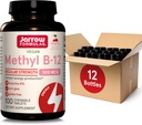 Jarrow Formulas Regular Strength Metil B- 12 500mcg, Dietary Supplement for Cellular Energy Production and Brain Health Support, 100 Cherry- Ízesített rágótabletta, 100 napos ellátás, 12-es csomag